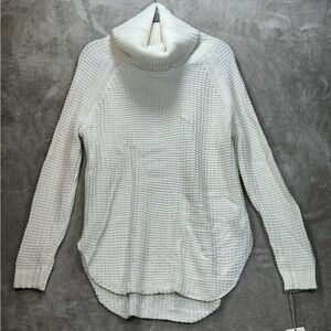 New Day Cozy comfy White waffle knit Turtleneck Sweater size S new with tags